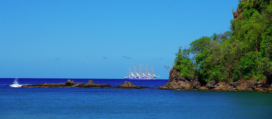 Five Master Sail Boat - Antigua -  Caribbean Photograph by Kenneth Lane Smith