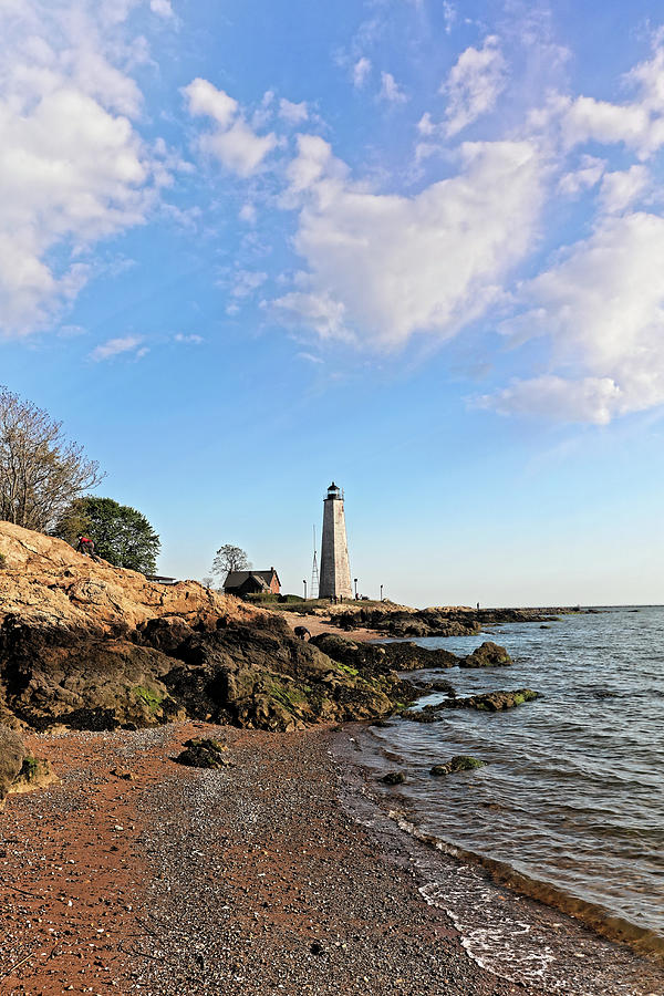 Five Mile Point Lighthouse with Beach Photograph by Doolittle Photography and Art