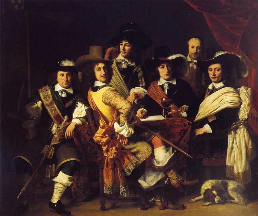 Five officers of the Gouda city militia Painting by FerdinandBol | Fine ...