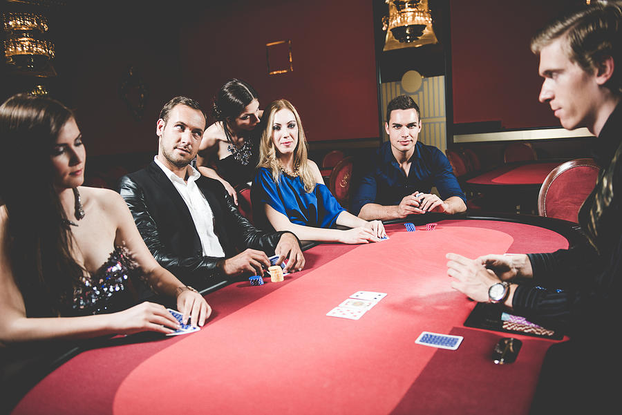 Five Poker Players and Dealer at the Casino, Portorose, Europe Photograph by Ababsolutum