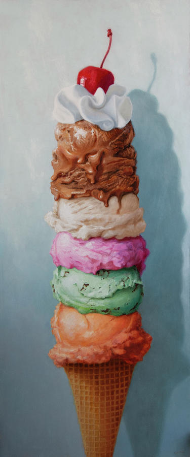Ice Cream Painting - Five Scoops by Susan N Jarvis