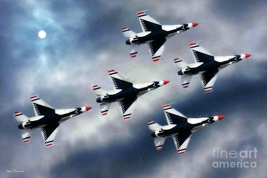 Five United States Air Force Thunderbirds  Photograph by Blake Richards