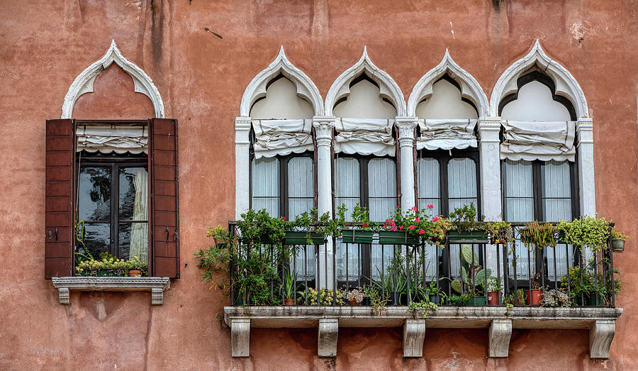 Five Windows of Venice Photograph by David Letts
