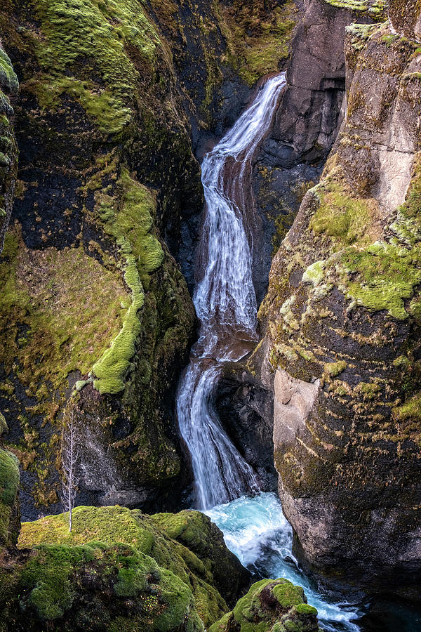 Fjadrargljufur Canyon Waterfall Photograph by Catherine Reading