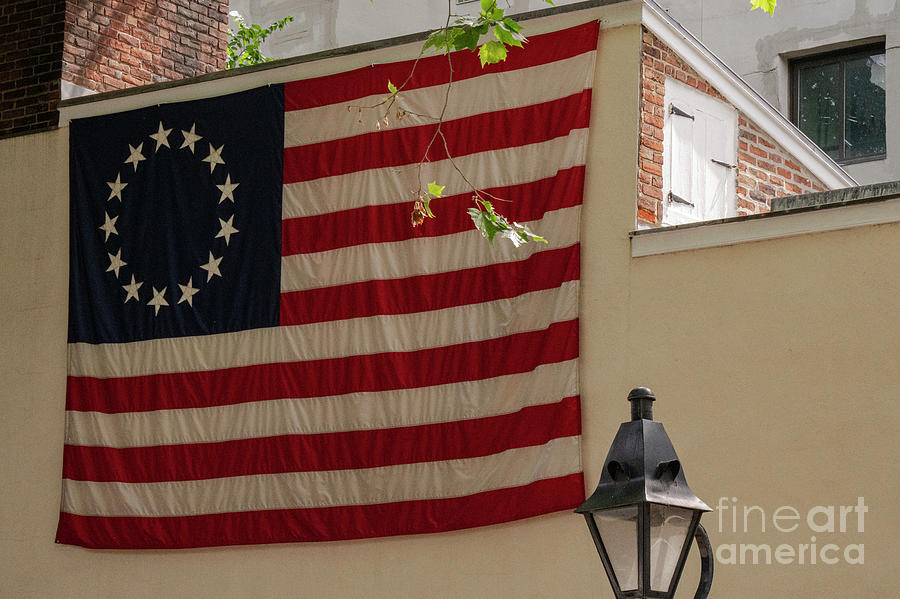 Flag at Betsy Ross House Photograph by Bob Phillips