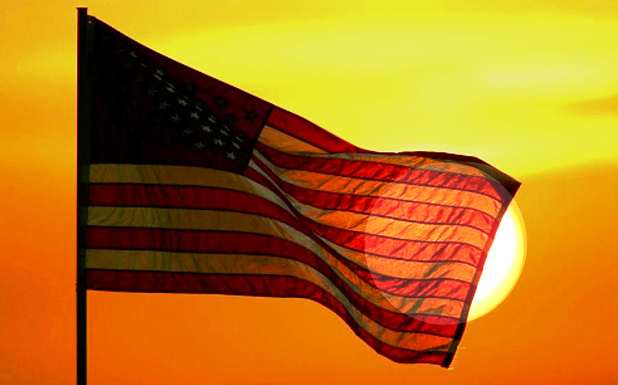 Flag at Dawn Mixed Media by Jas Stem Fine Art America