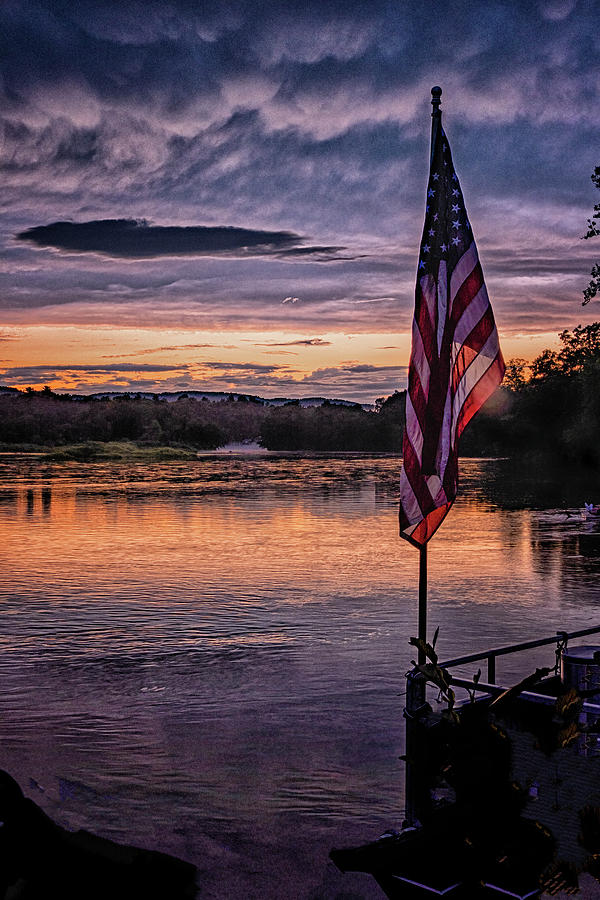 Flag At Sunset Photograph by Tom Singleton