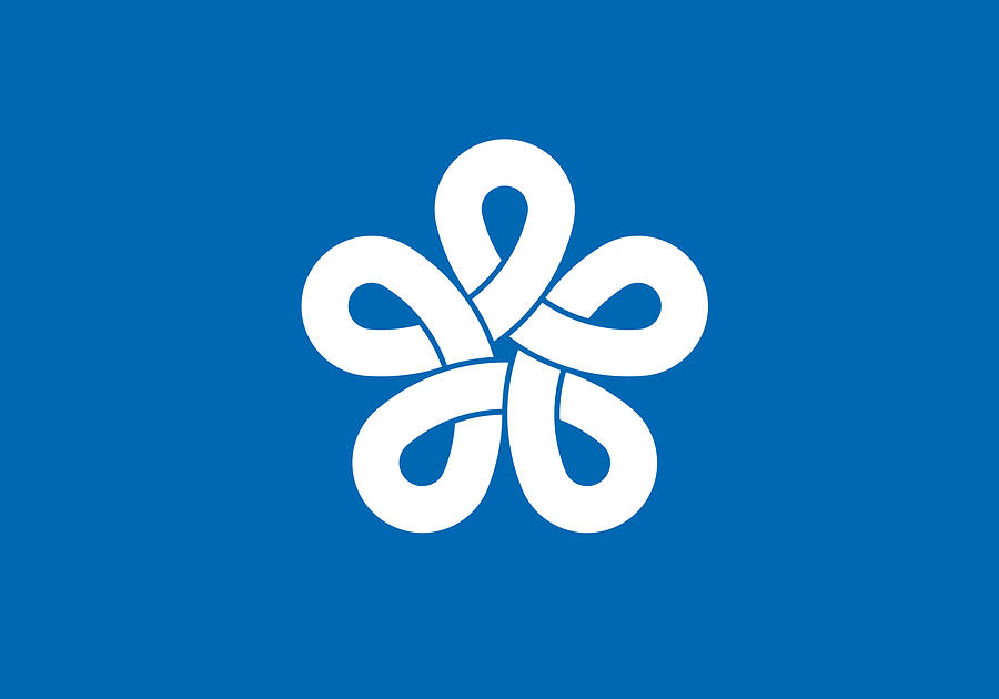 Kyushu Digital Art - Flag of Fukuoka Prefecture by A Z