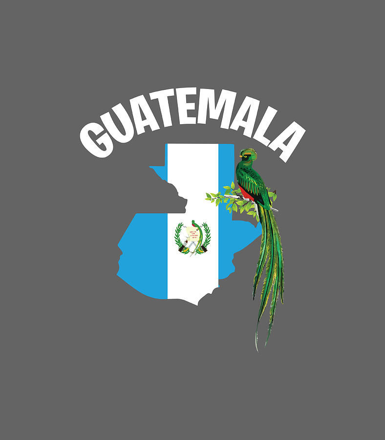 Flag Map and Quetzal Bird of Guatemala for Christmas present Digital ...