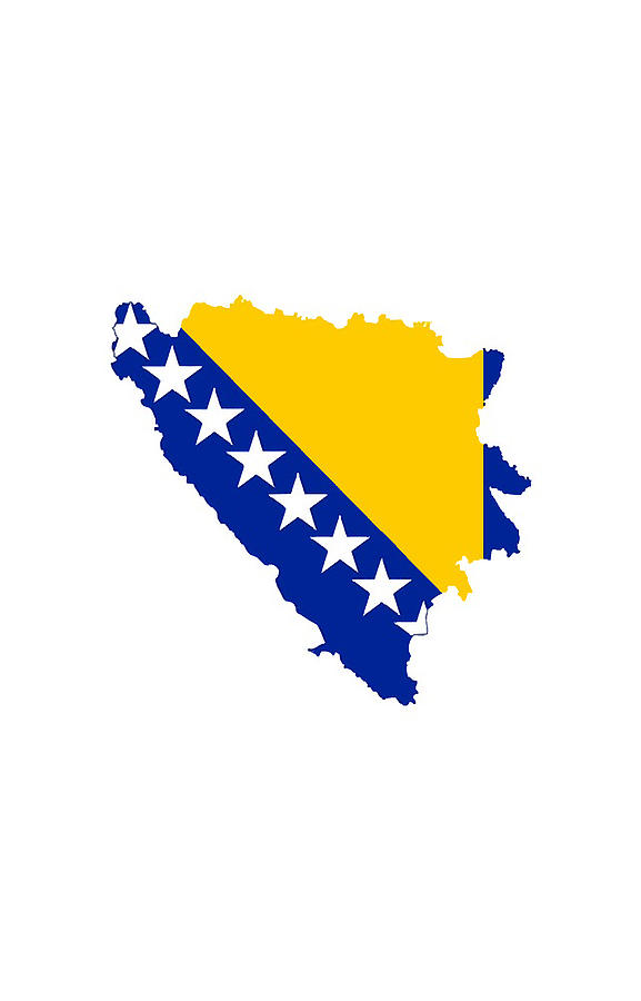 Flag Map of Bosnia Herzegovina Digital Art by Dai Doan