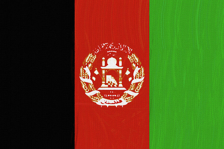 Flag Of Afghanistan ,  County Flag Painting Ca 2020 By Ahmet Asar Digital Art