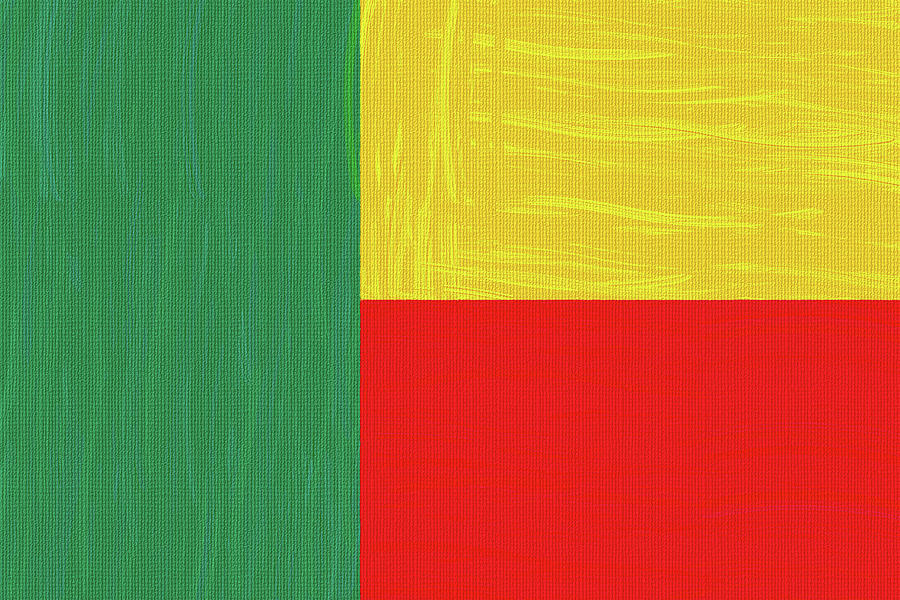Flag Of Benin ,  County Flag Painting Ca 2020 By Ahmet Asar Digital Art
