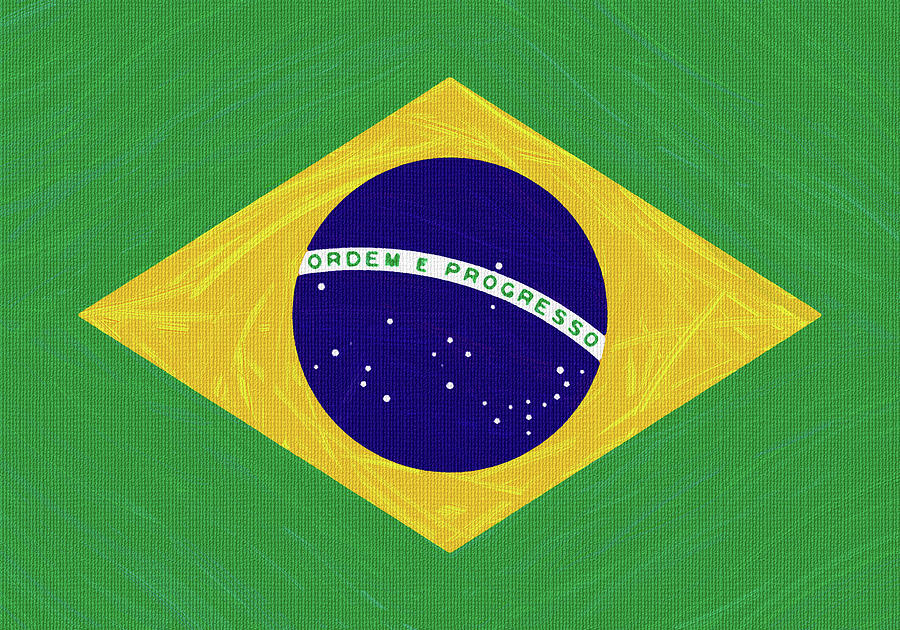 Flag Of Brazil ,  County Flag Painting Ca 2020 By Ahmet Asar Digital Art