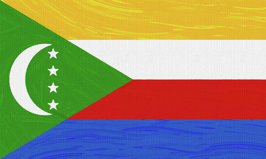 Flag Of Comoros ,  County Flag Painting Ca 2020 By Ahmet Asar Digital Art