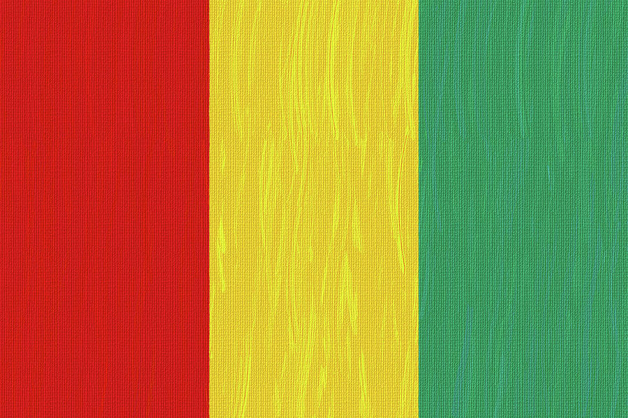 Flag Of Guinea ,  County Flag Painting Ca 2020 By Ahmet Asar Digital Art