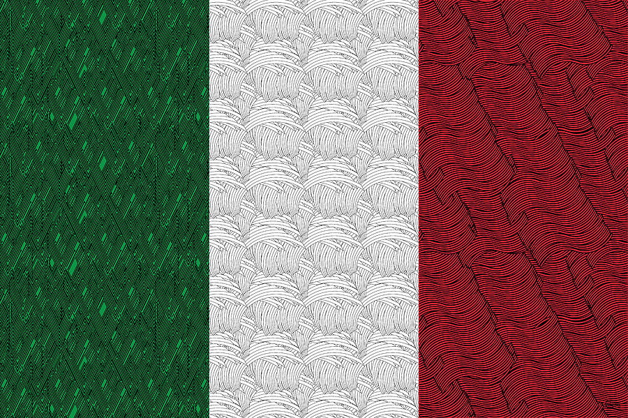 Flag Of Italy  Orgoglio  Italiano Drawing by Cecely Bloom