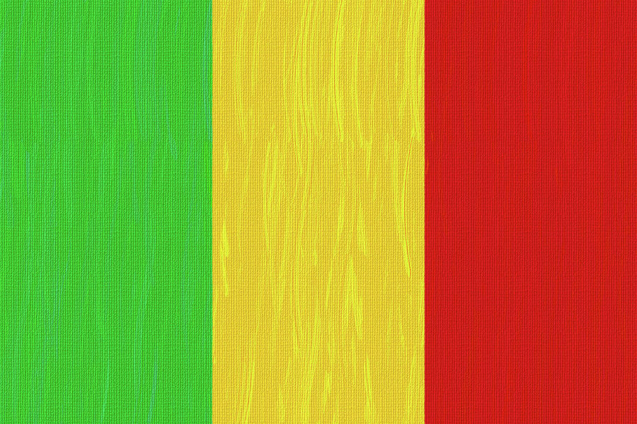 Flag Of Mali ,  County Flag Painting Ca 2020 By Ahmet Asar Digital Art