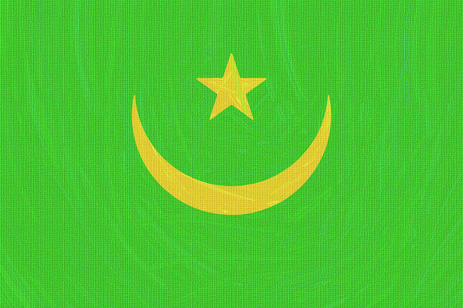 Flag Of Mauritania ,  County Flag Painting Ca 2020 By Ahmet Asar Digital Art
