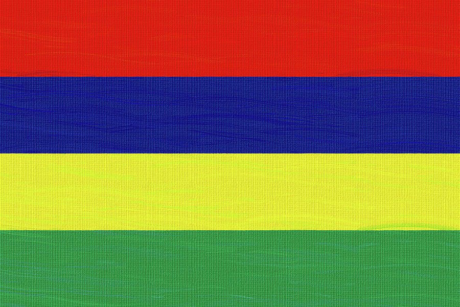 Flag Of Mauritius ,  County Flag Painting Ca 2020 By Ahmet Asar Digital Art