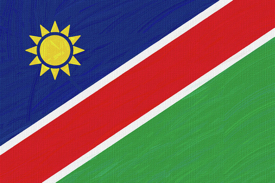 Flag Of Namibia ,  County Flag Painting Ca 2020 By Ahmet Asar Digital Art
