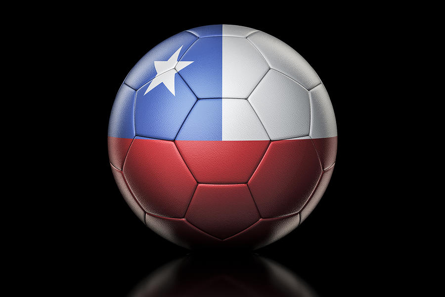 Flag of on Chile Soccer Ball Drawing by Bjorn Holland