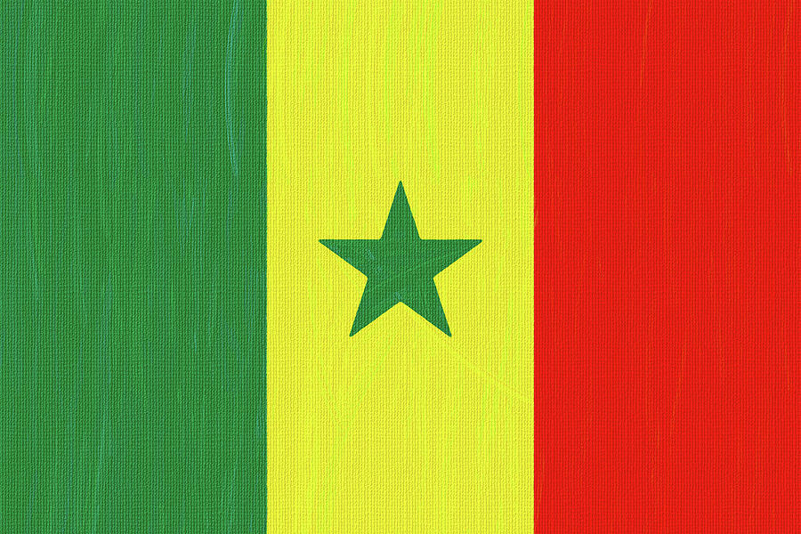 Flag Of Senegal ,  County Flag Painting Ca 2020 By Ahmet Asar Digital Art