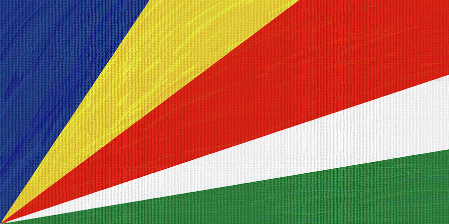 Flag of Seychelles ,  County Flag Painting ca 2020 by Ahmet Asar Digital Art by Celestial Images
