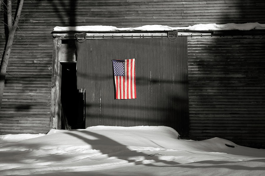 Flag on a Wentworth Barn  Photograph by Wayne King