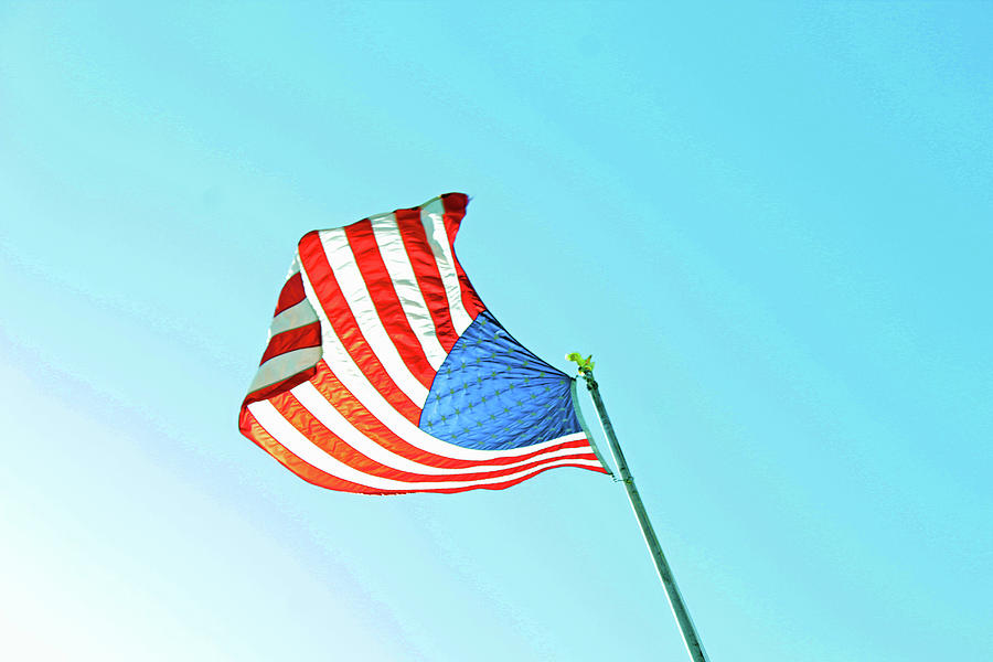 Flag Over Liberty Cemetery Photograph by Eric Forster Flag Over Liberty Cemetery Photograph by Eric Forster