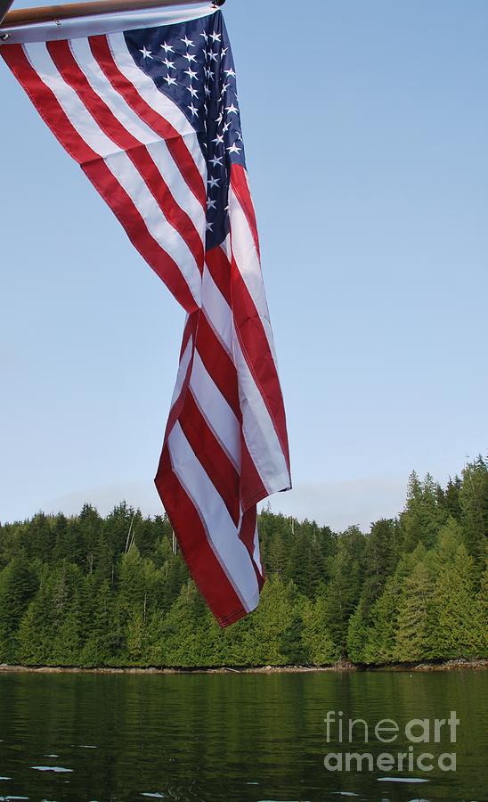 Flag Over Water Photograph by Michelle Pierce - Fine Art America