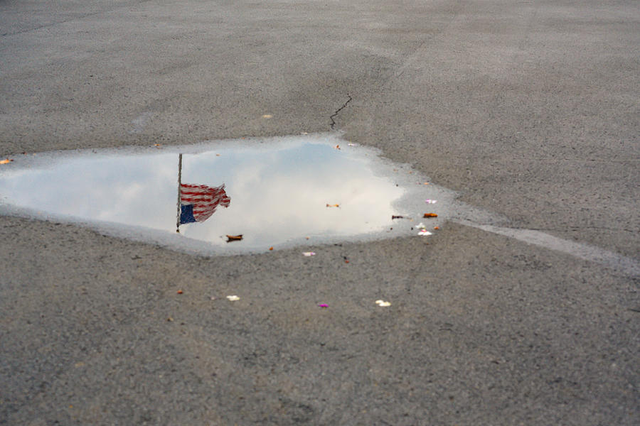 Flag Puddle Photograph by Lisa5201