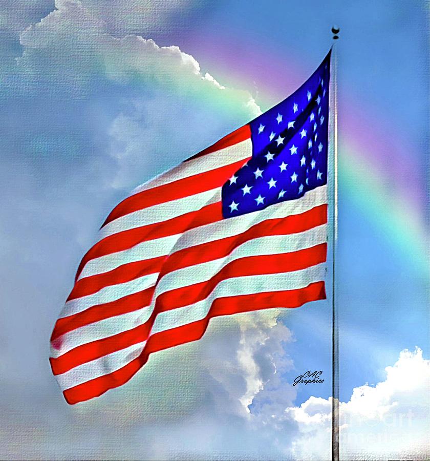 Flag With Rainbow Digital Art by CAC Graphics