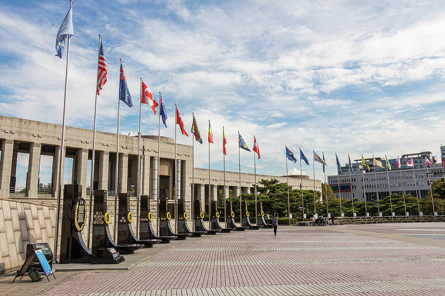 Flags at the War Memorial of Korea Museum, Yongsan-dong, Seoul, South ...