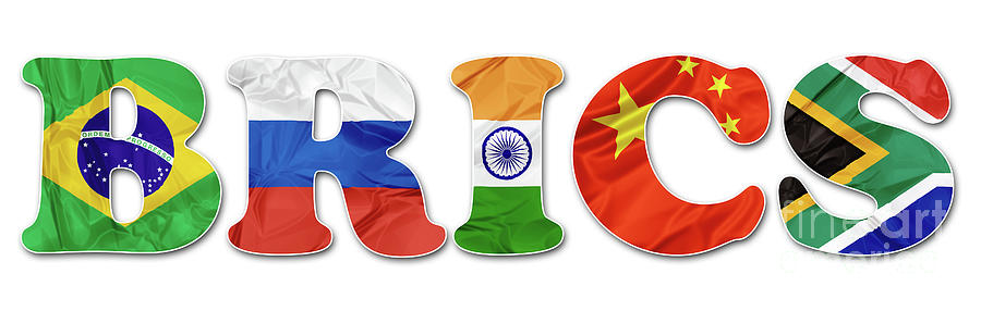 Flags of BRICS countries on white Photograph by Benny Marty | Pixels