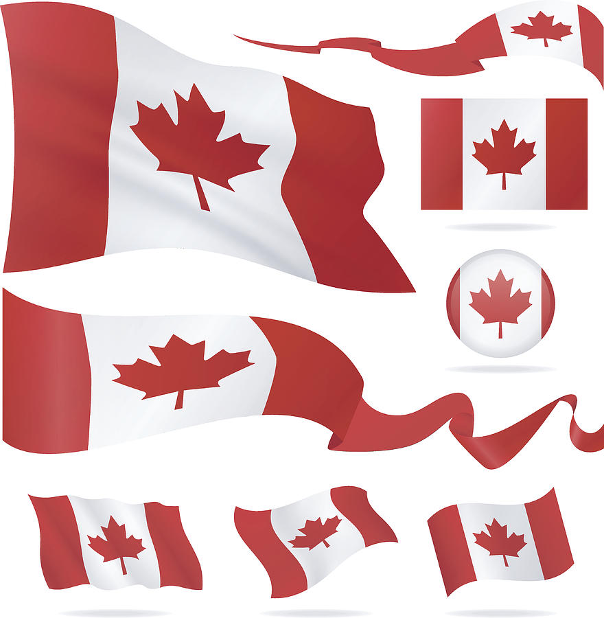 Flags of Canada - icon set - Illustration Drawing by Pop_jop