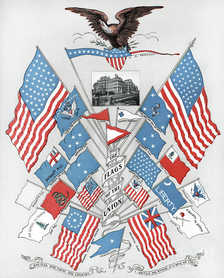 Flags Of The Union, 1901 Drawing by Granger