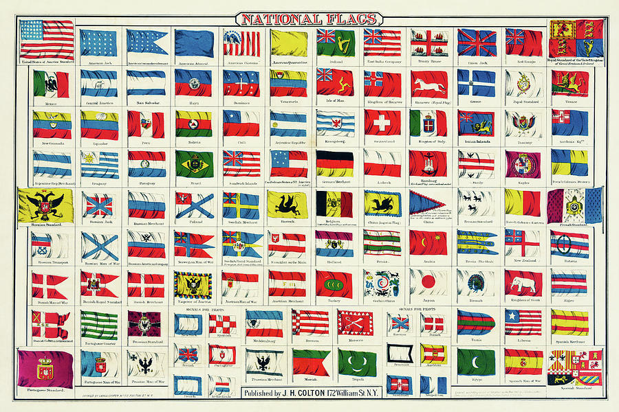 Flags Of The World Painting by Tony Rubino