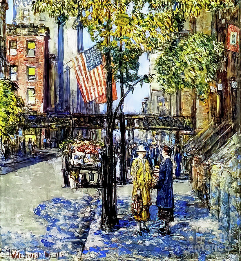 Flags on the Friar's Club by Childe Hassam 1918 Painting by Childe ...