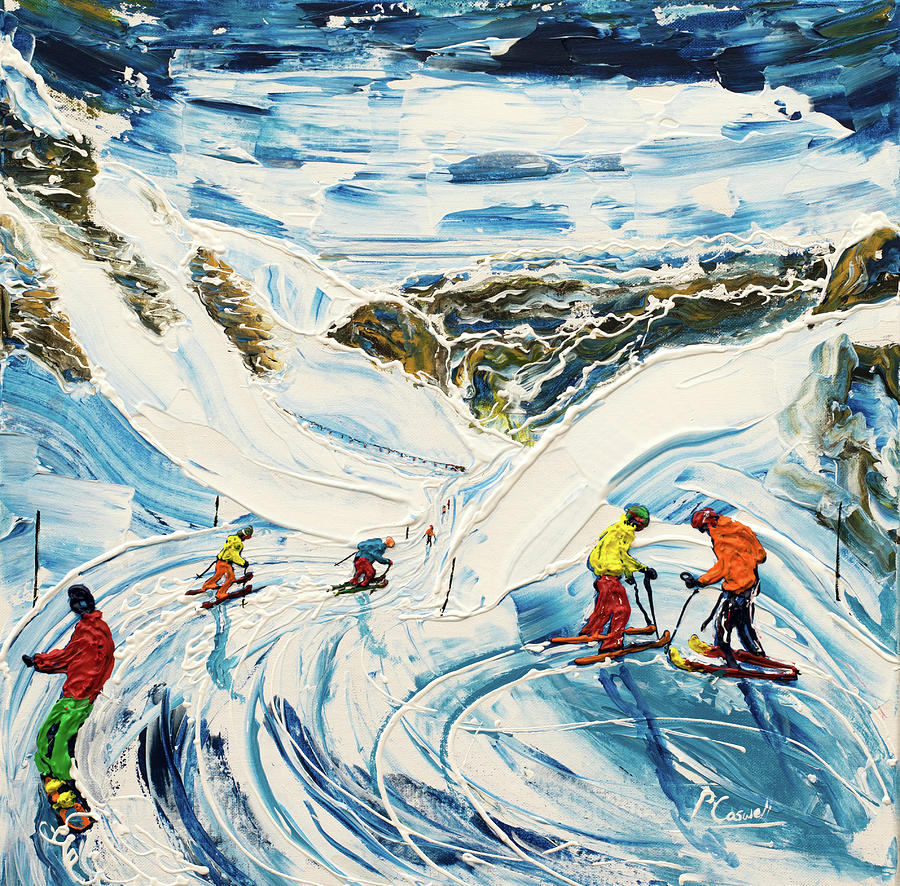 Flaine Grand Massif Painting by Pete Caswell