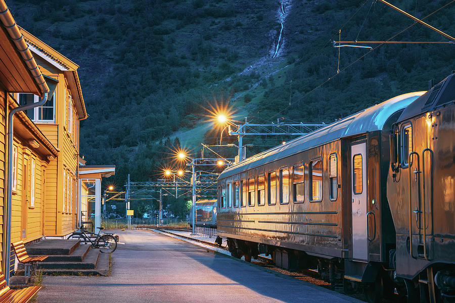 Flam Norway Famous Railroad Flamsbahn Green Norwegian Train N   Flam Norway Famous Railroad Flamsbahn Green Norwegian Train N Ryhor Bruyeu 