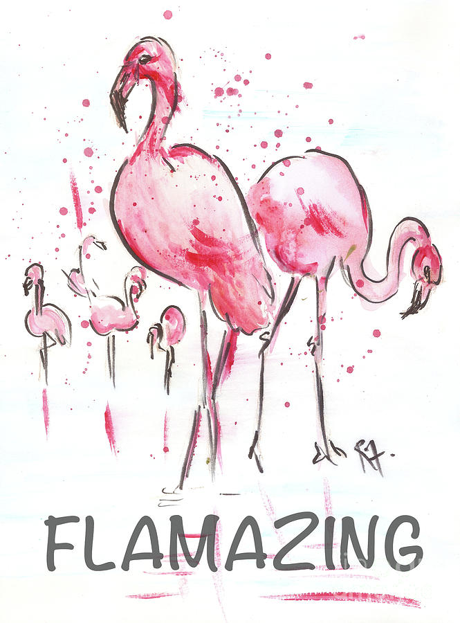 Watercolour Painting - Flamazing by Remy Francis