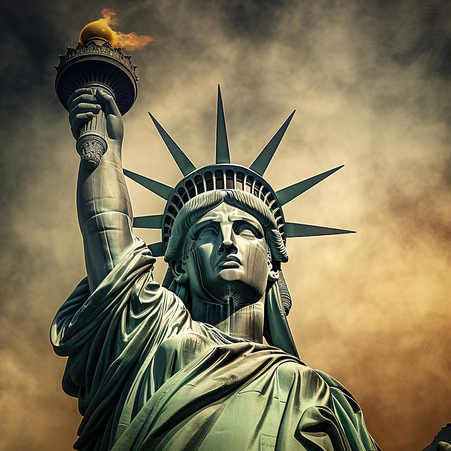 Flame Burning of The Statue of Liberty Digital Art by Athena Mckinzie