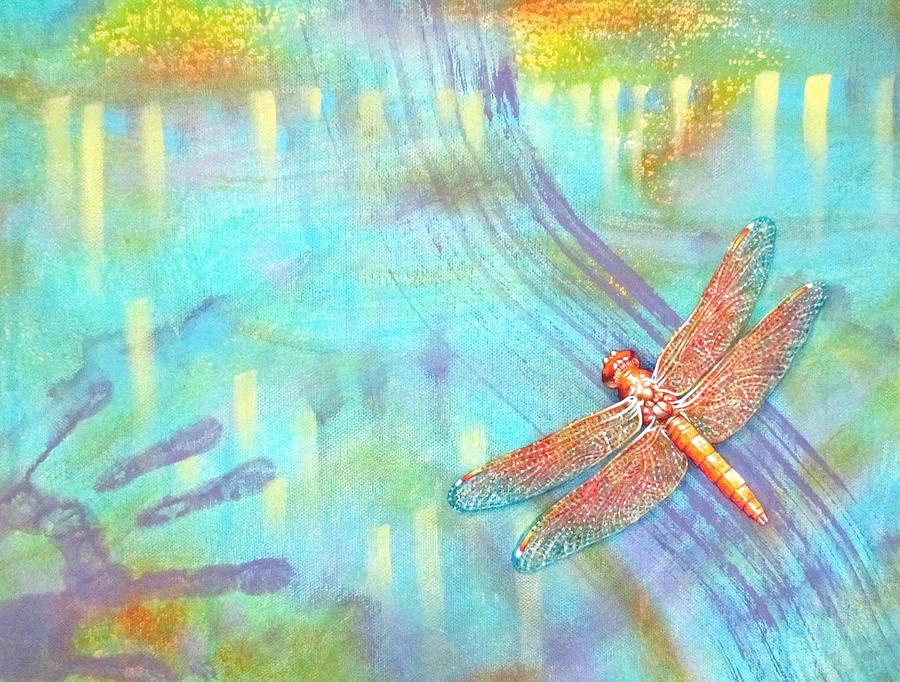 Flame Dragonfly Painting by Pamela Kirkham