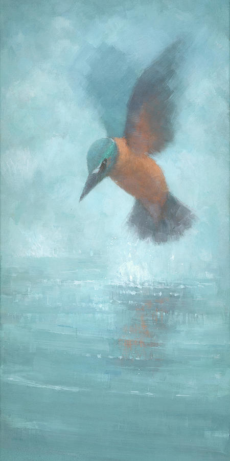 Kingfisher Painting - Flame in the Mist by Steve Mitchell