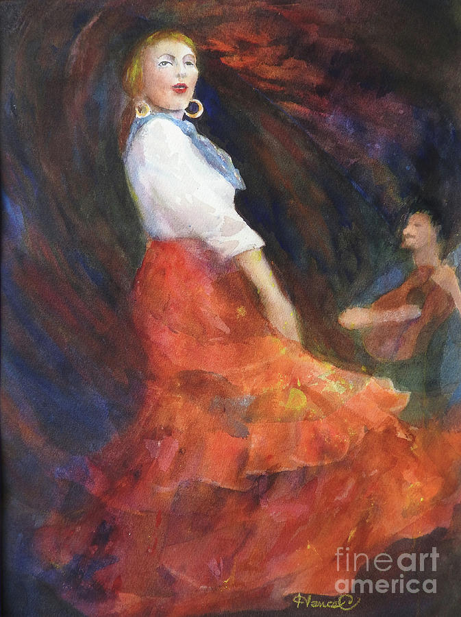 Flamenco 2 Painting by Nancy Charbeneau