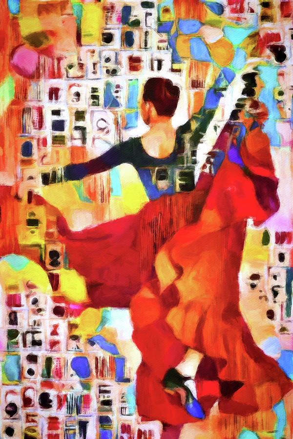Spanish Flamenco Dancer Digital Art - Flamenco Baile by Susan Maxwell Schmidt