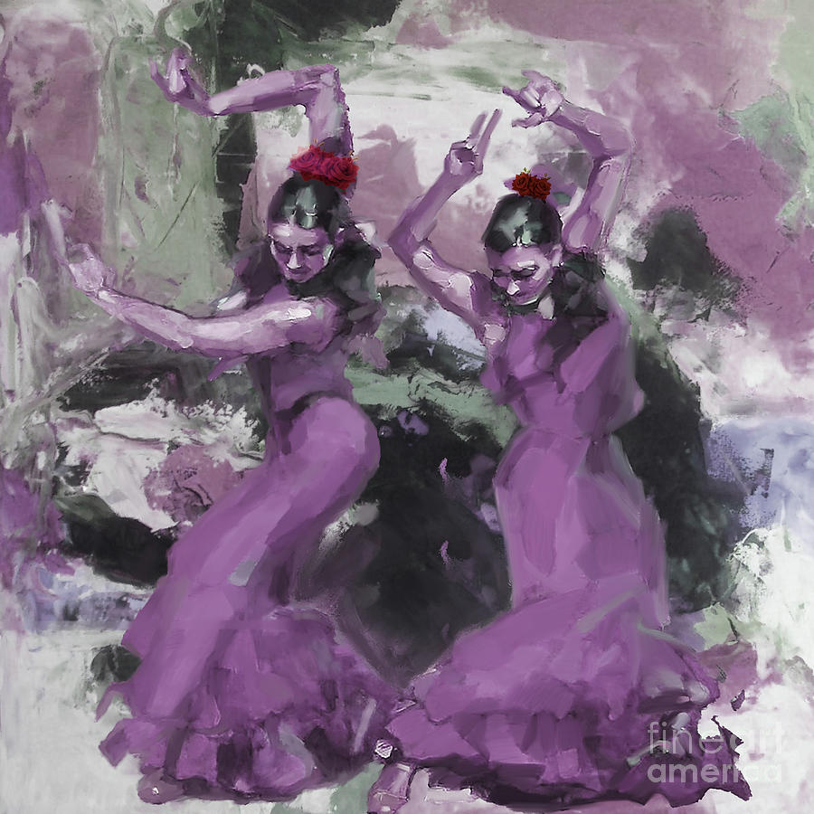 Flamenco Dance w221z Painting by Gull G
