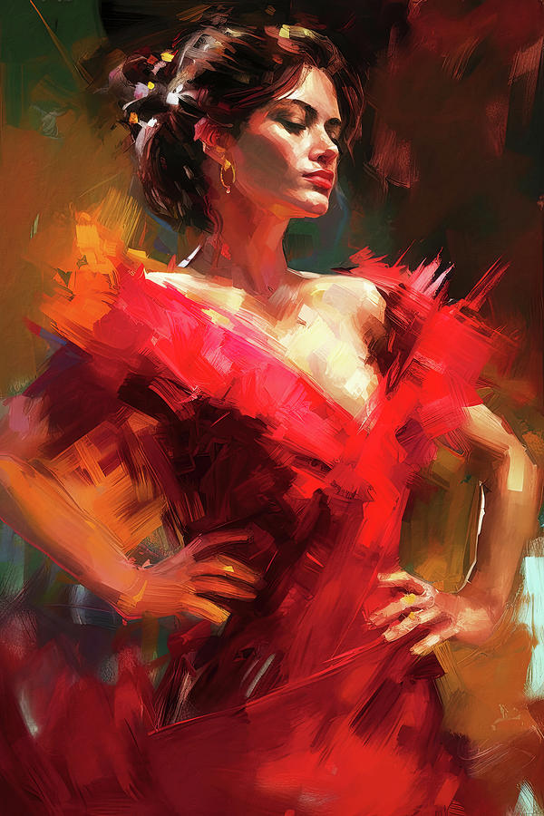 Flamenco Dancer, 17 Painting by AM FineArtPrints