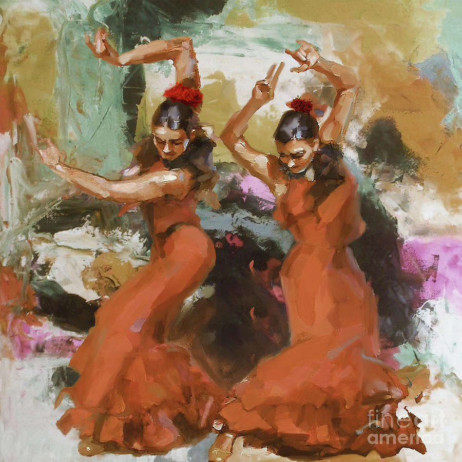 Flamenco dancer 223W1a Painting by Gull G