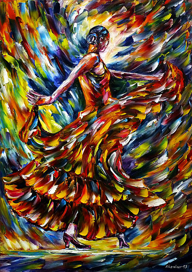 Flamenco Dancer I Painting by Mirek Kuzniar
